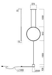 Люстра/торшер Redo SLICK SU/LAMP RD LED 19W 3000K GD (4.1.2) 01-2196 - мініатюра 2
