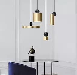 Серія сучасних світильників в корпусі латунь з фурнітурою чорного кольору Line.F Світлова температура 3000К