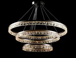 Люстра стельова LED Splendid Ray L133/800+600+400/3, 100W, хром, чорний, сучасний стиль для дому - мініатюра 3