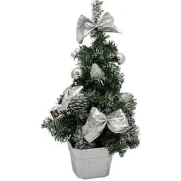 Ялинка Devilon прикрашена з декораціями 40 см срібляста (472055)