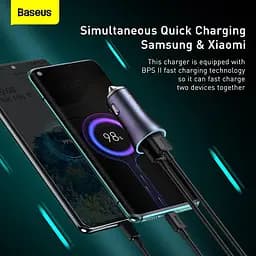 Авто зарядное BASEUS Golden Contactor Pro Dual Quick Charger 2USB 40W + Type-C кабель TZCCJD-A0G - мініатюра 4