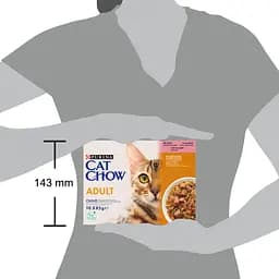 Уцінка. Набір вологого корму для дорослих котів Purina Cat Chow Adult з лососем і зеленою квасолею 85 г х 10 шт. - мініатюра 3