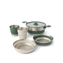 Набір посуду Sea to Summit Detour Stainless Steel One Pot Cook Set w/Sack з чохлом Сірий-Зелений