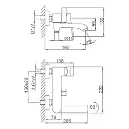 Змішувач для ванни Frap F3275 - мініатюра 6