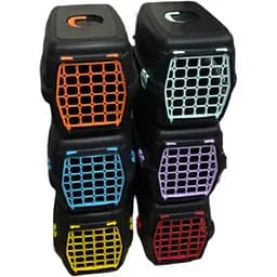 Переноска для котів та собак AnimAll CNR-102B чорна з кольоровими дверцятами