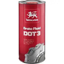 Гальмівна рідина Wolver DOT-3, 0.5 л