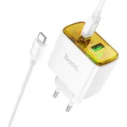 Зарядное устройство Hoco CS42A USB/ Type-C PD 30W QC белый + кабель Type-C to Type-C