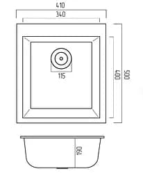 Кухонна мийка Platinum 4150 SOKIL матовий Титан (SP000039602) - мініатюра 5