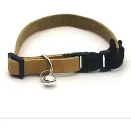 Нашийник для котів та малих собак Zoo-hunt О Дзвіночок шкіра 1,0 см Бежевий