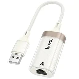 Перехідник Hoco UA41 Crystal USB to RJ45 100 Mbs (0.15m) Apricot