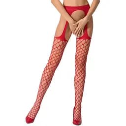 Сітчасті панчохи-стокінги Passion S011 One Size, Red