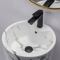 Умивальник Rea Blanka marble mat T підлоговий REA-U8704, Білий матовий - мініатюра 2