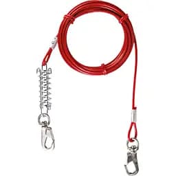 Трос прив'язувальний для собак Trixie з амортизатором і карабінами 8 м червоний (2292)