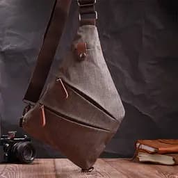 Чудова сумка через плече для чоловіків із текстилю Vintage 22198 пісочний - мініатюра 7