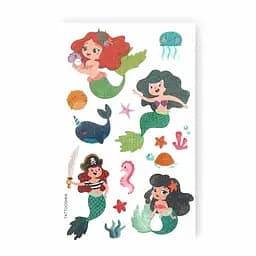 Набор временных татуировок Русалочки Tattooshka WS-E046 с блестками