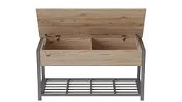Банкетка з ящиком Ferrum-decor Дрейк 1 550x1000x400 метал Сірий ДСП Дуб Сан-Марино 16 мм (FRD-103060) - мініатюра 2