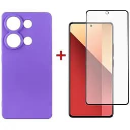 Чохол до мобільного телефона Dengos Kit for Xiaomi Redmi Note 13 Pro 4G case + glass (Purple) (DG-KM-64)