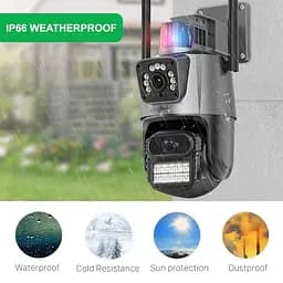 Камера відеонагляду з двома об'єктивами 360° 4Мп ip66 автоматичне слідкування - мініатюра 5