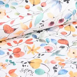 Простирадло Cosas на резинці 100х200 aquarelle flowers, помаранчевий (FlowersAquaColorful_100x200x20) - мініатюра 4