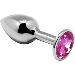 Металева анальна пробка Alive Mini Metal Butt Plug з кристалом Pink M