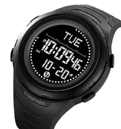 Годинник чоловічий наручний спортивний Skmei 2166 Compass з компасом і крокоміром (Чорний) - мініатюра 2