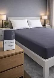 Простыня на резинке 180х200+30 см темно-серая