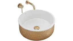 Умывальник Rea Helen 42,5x42,5 gold white (REA-U6978), Матовая
