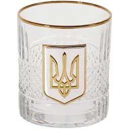 Подарунковий набір склянок для віскі Boss Crystal "Тризуб" із золотими накладками - мініатюра 2