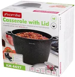 Каструля Kamille Landes Grey з литими алюмінієвими ручками Ø24х16,5 см kuh0007776 - мініатюра 7
