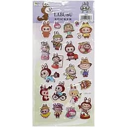 Дитячий набір наліпок Bambi Лабубу YG0328(Violet1) мікс, 10х22 см