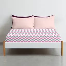 Простирадло Cosas на резинці 100х200 grey zigzag, рожевий (ZigGreyRose_100x200x20) - мініатюра 3