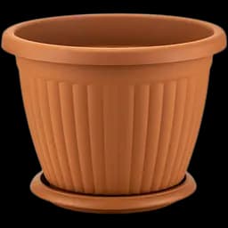 Горшок для цветов Serinova с поддоном Kemer, 3 л, терракотовый (KMS4-Kiremit)