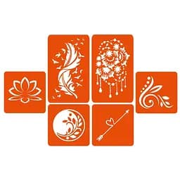 Набір кольорової хни з трафаретами для біо-тату №3 v2 Fresh Tattoo color-henna-set-03 v2 - мініатюра 2