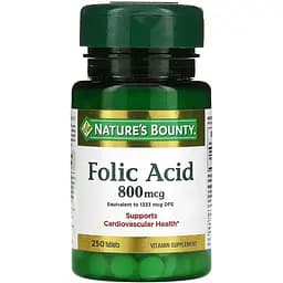 Фолієва кислота Nature's Bounty 800 мкг 250 таблеток