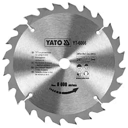 Диск пильный победитовый по дереву Yato 205х18х3.2x2.0мм 24 зубца (YT-6066)