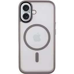 Чохол Epik TPU+PC Metal Buttons with MagSafe для Apple iPhone 16, 6.1 Сірий