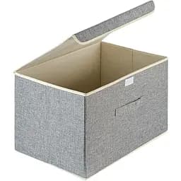 Ящик для зберігання МВМ My Home (MVM) з кришкою TH-07 XL 50х35х31 см світло-сірий (TH-07 XL LIGHT GRAY) - мініатюра 2