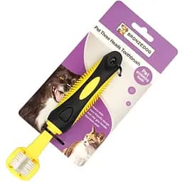 Зубна щітка для собак і котів Bronzedog трирядна 17х3 см