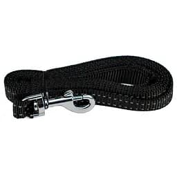 Поводок для собак Agility нейлоновый со световозвращающей нитью черный 15 мм x 1.5 м