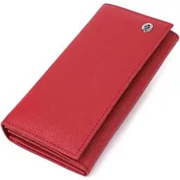 Яскравий вертикальний гаманець із натуральної шкіри ST Leather 23087 червоний