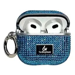TPU чохол Bling World Rock Diamond для навушників AirPods 4 Блакитний