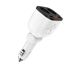 Автомобильное зарядное устройство Hoco Z28 Power ocean cigarette lighter in-car charger digital displ 2USB 3.1A Белый