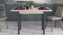 Обідній стіл-формер розкладний Берта Ferrum-decor 750x1400x900 Чорний метал ДСП Дуб Сан-Марино 16 мм (FRD-105179)