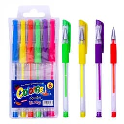 Набор ручек гелевых неоновых 6 цветов 108-6