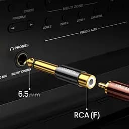 Перехідник 6.35 мм на RCA UGREEN HIFI Audio 6.35 mm Male to RCA Female Adapter. Black (80731) - мініатюра 4