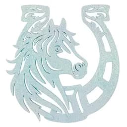 Елочная игрушка MIS LT Лошадь-подкова 11х11х0,5 см голубой