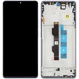 Дисплей Xiaomi Redmi Note 13 Pro 4G /Poco M6 Pro 4G чорний, TFT, без функції відбитка пальця, з рамкою фіолетового кольору, Lavender Purple