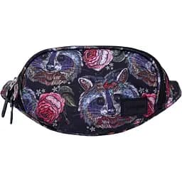 Сумка-бананка Bagland Bella 2 л сублимация 477 черная с принтом (00202664)