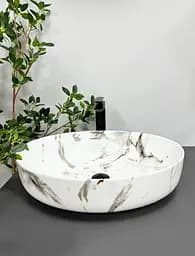 Умивальник VBI Udine carrara shiny gloss накладний VBI-012101, Мармур - мініатюра 2