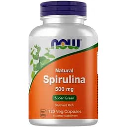 Натуральная добавка Now Spirulina 500 mg 120 вегакапсул